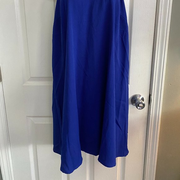 Blue Midi Dress with tie in back - Picture 2 of 7